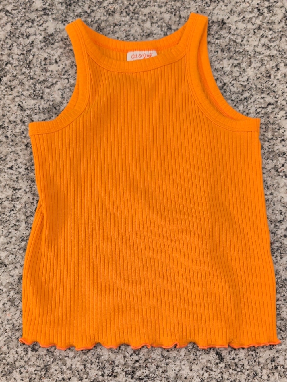 Cat & Jack Bright Orange Ribbed Tank Top